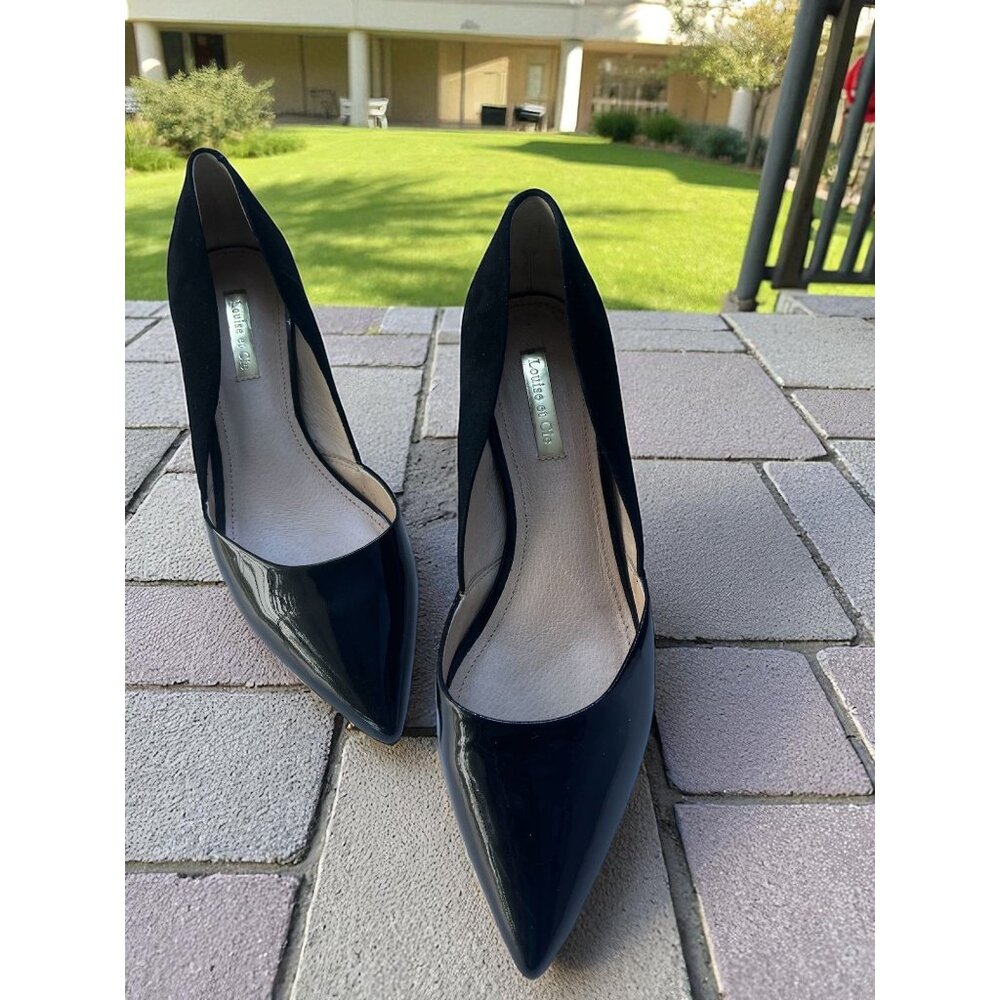 Louise et cie, women'S Black Leather pump Stilettos In size 7 - Picture 2 of 11